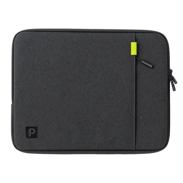 Schwarze klickIT Notebooktasche mit grünem Akzent